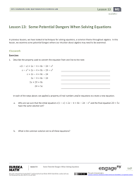 Algebra I Module 1 Topic C Lesson 13