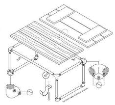 table made from old scaffolding