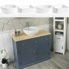 Bathroom Vanity Grey Wash Stand Cream
