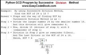 python gcd program by successive