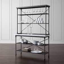 french kitchen white marble bakers rack