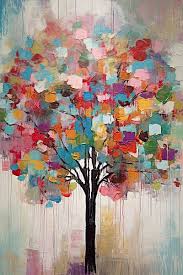 Colourful Tree By Imagine On Canvas