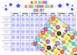 Details About Reusable Personalised Boys Good Behaviour Reward Chart 88 Stickers And A4 Chart