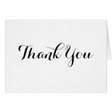 Black Calligraphy Thank You Note Card Template Zazzle Com