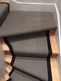 grey carpet stair runner with black