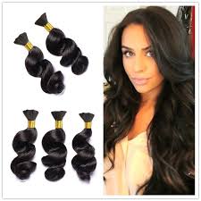 Brazilian hair is better when facing humidity for causing fewer it can make the customers look more natural after changing their hairstyles. 8 28 Brazilian Virgin Hair Human Braiding Hair Bulk No Weft Loose Wave 3pcs Lot 100 Human Hair F Human Braiding Hair Braided Hairstyles Human Hair Extensions