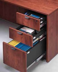 This filing cabinet matches the height of any desk from this collection to create a spacious feeling and extended workspace when placed side by side. L Shaped Desk Locking Drawers Dark Walnut Express Laminate Express Office Furniture