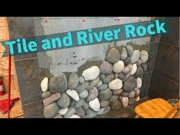 River Rock Work Behind The Woodstove