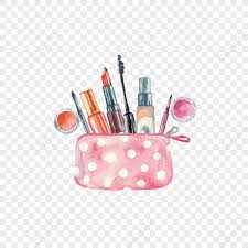 watercolor style makeup bag png