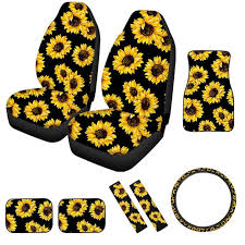 10pcs Sunflower Car Accessories Set