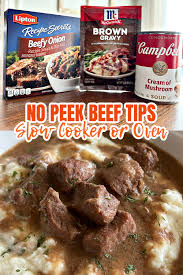 no k beef tips slow cooker or oven