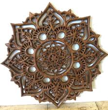 Round Carved Wood Wall Artteak Wall Art