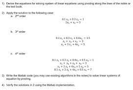derive the equations for solving system