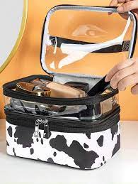 large capacity makeup bag 1pc cute cow