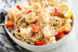 Parmesan Lemon Shrimp Linguine Recipe Light Pasta Recipes Shrimp  gambar png