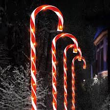 40 Led Red Outdoor Candy Cane Path