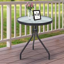 Round Bistro Coffee Table Outdoor Metal