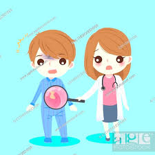 cute cartoon doctor and patient with