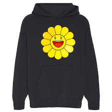 With 12 rounded petals and smiling faces, takashi murakami's flowers are celebrated for their display of joy and innocence. J Balvin X Takashi Murakami Amarillo Flower Black Large Hoodie Wyco Vintage Broadway