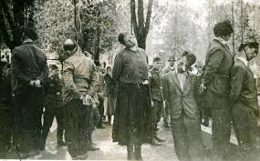 Young caucasian woman going to be hanged. Hanged Woman