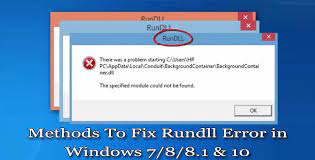 fix rundll error in windows 10