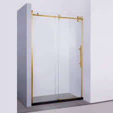 sliding frameless shower door enclosure