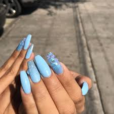 55 blissful baby blue acrylic nails