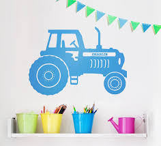 personalised tractor vinyl wall sticker