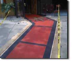 red carpet in decorative concrete