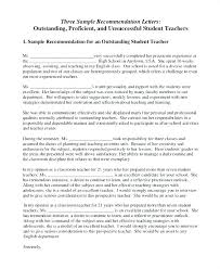 Recommendation For An Outstanding Student Teacher Sample