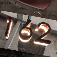 Lit Up Building Signs Separated Lighting Building Numbers Modern Custom Made House Door Numbers Door Plates Aliexpress