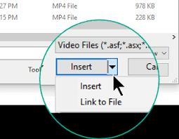insert and play a video file from your