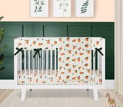 baby girl crib bedding orange blossoms
