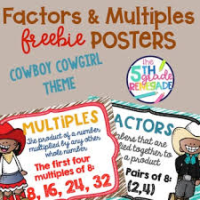 Factors And Multiples Poster Anchor Chart Freebie Cowboy