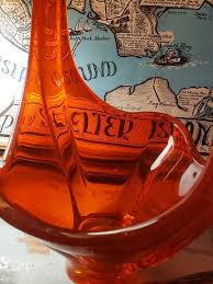 Vintage Viking Glass Red Orange Fire