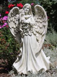 large angel and cherub garden statue