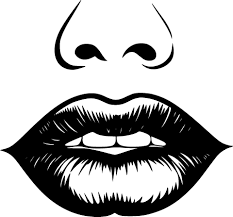lips black and white vector