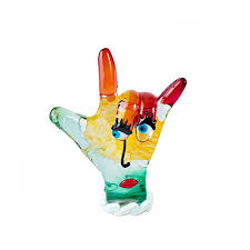 Murano Glass I Love You Fingers Sculpture