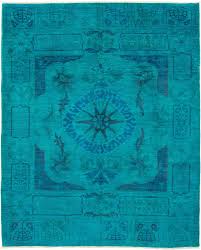 hand knotted wool turquoise rug