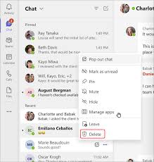 delete a chat thread in microsoft teams