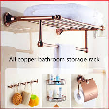 Kingdom Rose Gold Brass Bathroom Shelf