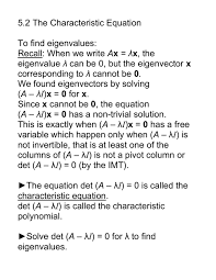Sec 5 2 The Characteristic Equation Doc