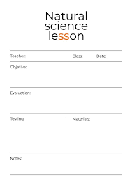 free science lesson plan template to