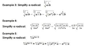 Radicals Basic Math Operations
