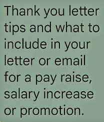 thank you letter tips for a pay raise