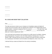 debt collection cease and desist letter