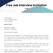 job interview invitation letter