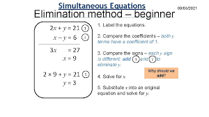 Solve Simultaneous Equations Date 08032021