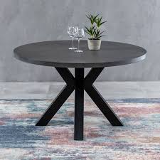 Save space and money with this cleverly designed round dining set, comprising a small round table with 4 complementary chairs, fitting. Industrial Concrete Small 1 3m Round Starburst Dining Table 4 Seater The Furniture Market