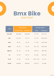 free bmx bike size chart in